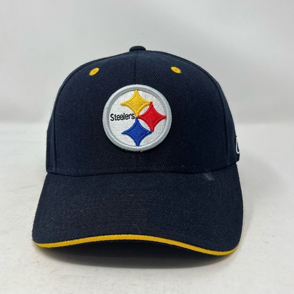 Pittsburgh Steelers Hat Hook And Loop One Size Fits All Reebok Navy NFL Mens